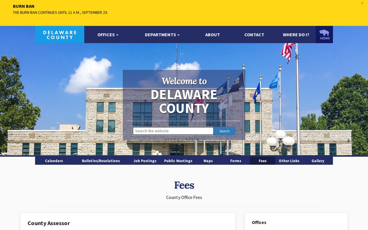 Delaware County active warrant search fee context