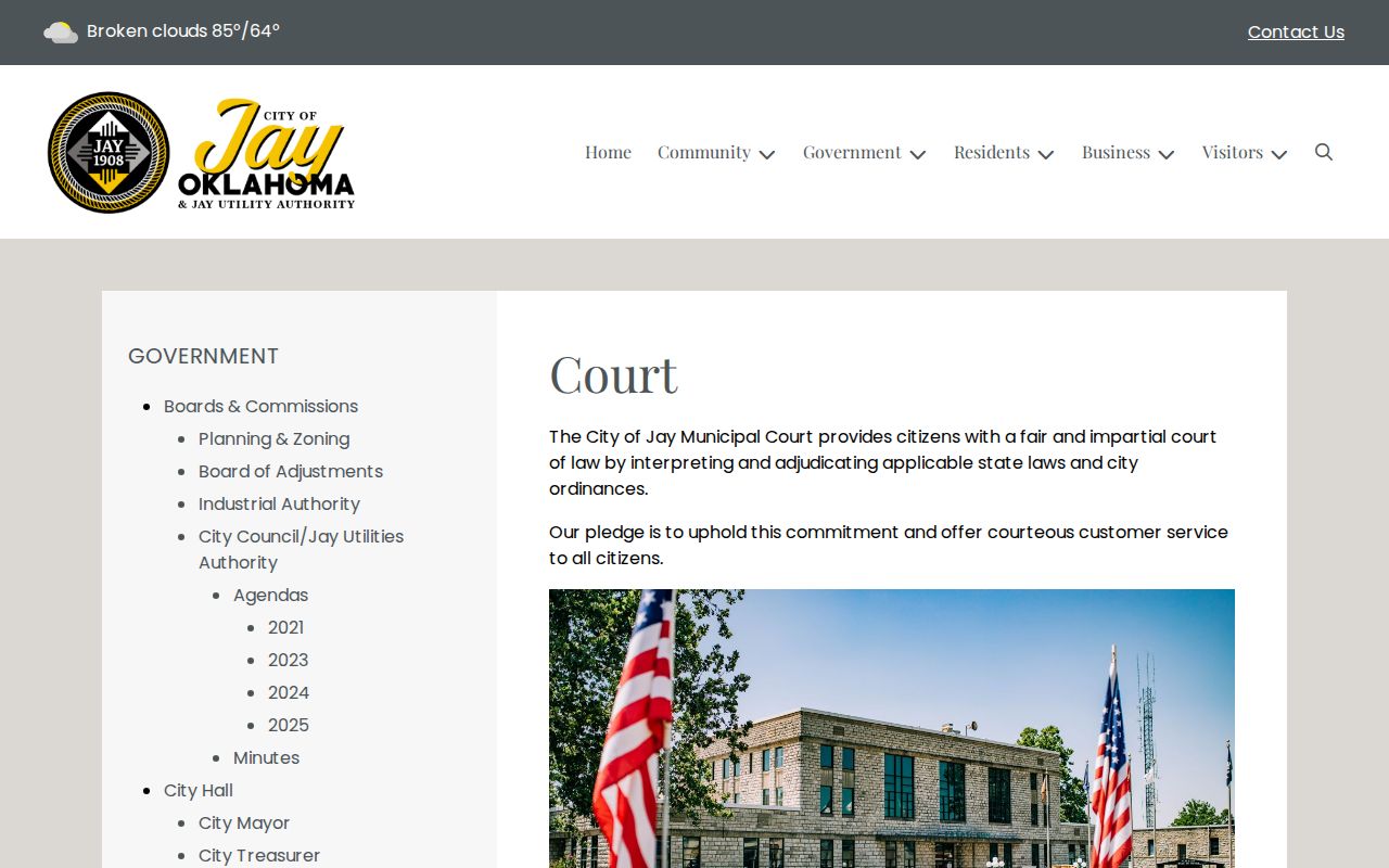 Delaware County bench warrant lookup city court route