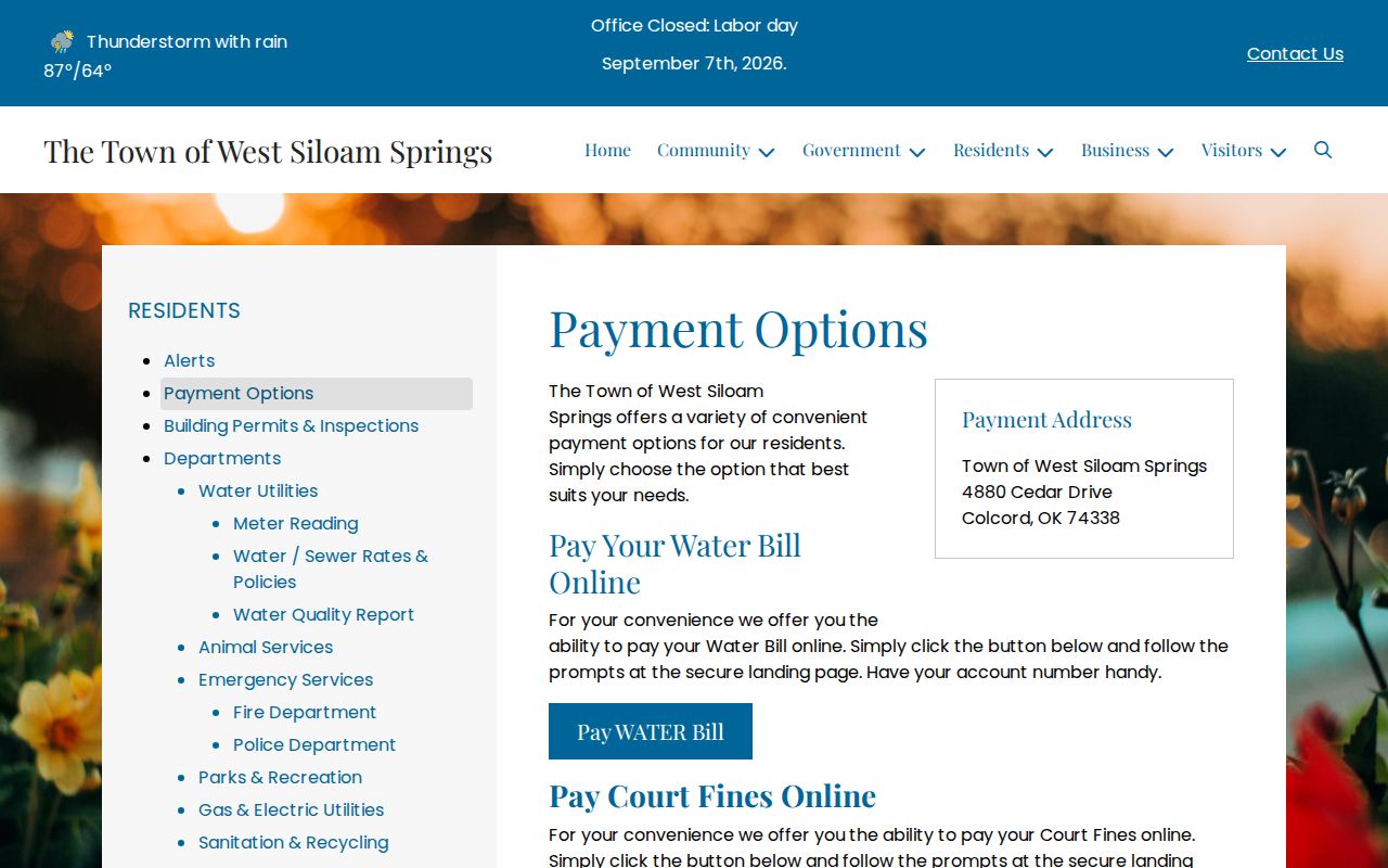 Delaware County city court warrant municipal payment route