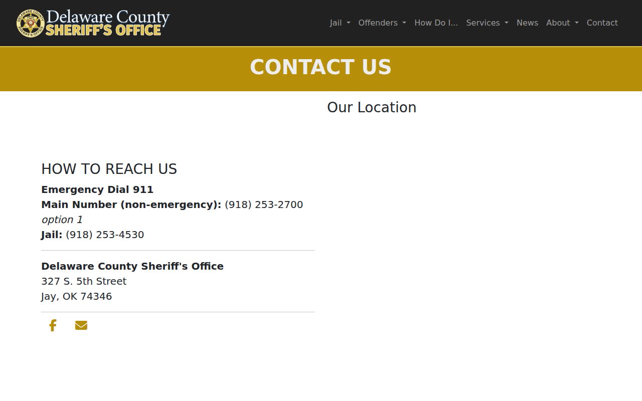 Delaware County warrant records Sheriff confirmation contact route